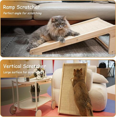 Cat Scratcher, L Shape Cat Scratcher for Indoor Cats, Sisal Cat Scratching Ramp, Protecting Furniture Cat Scratch Pad, Cat Scratching with Catnip, Large in Saudi Arabia