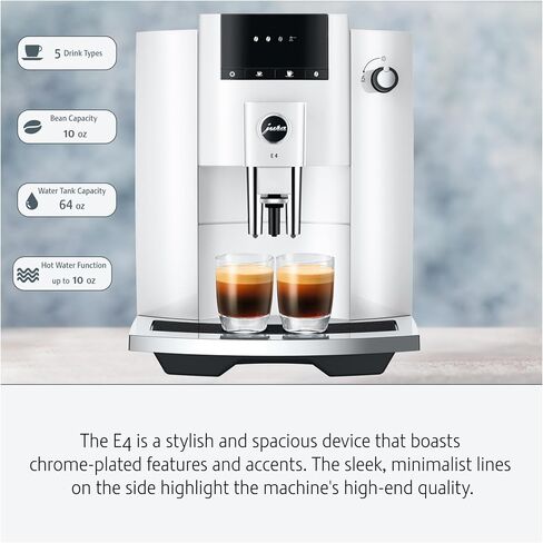 Jura E4 Automatic Coffee Machine (Piano White) with CLEARYL Smart+ Water Filtration, 6 Cleaning Tablets and East Coast Blend Whole Bean Coffee (4 Items) in Saudi Arabia
