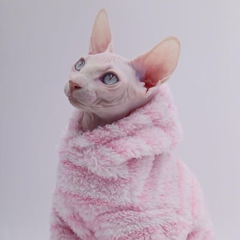 Hairless Cat Clothes Warm Thickness Soft Winter Cat Apparel for Sphynx Cats, Devon Rex Cats, Cornish and Small Cats (X-Large) in Kuwait