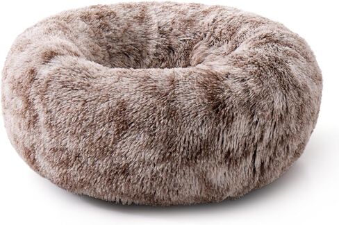 Round Pet Bed for Dogs and Cats, Washable Pet Bed, Non-Slip Bottom cat bed, Indoor pet beds (black white, 15.7''/40cm) in Saudi Arabia
