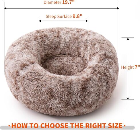 Round Pet Bed for Dogs and Cats, Washable Pet Bed, Non-Slip Bottom cat bed, Indoor pet beds (black white, 15.7''/40cm) in Saudi Arabia
