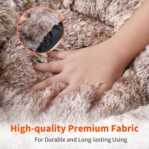 Round Pet Bed for Dogs and Cats, Washable Pet Bed, Non-Slip Bottom cat bed, Indoor pet beds (black white, 15.7''/40cm) in Saudi Arabia