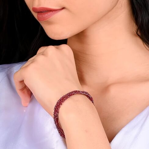 Gempires سوار خرز ثلاثي الطبقات من البيريت الطبيعي، سوار مطرز للنساء، مجوهرات مصنوعة يدويًا، خرز دائري 2.4-2.5 مم مع سلسلة قابلة للتعديل مطلية بالفضة 7 + 1 بوصة (بيريت) in Kuwait