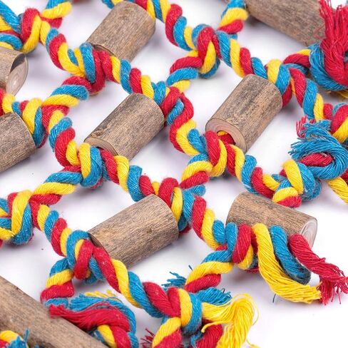 لعبة مضغ حبل شبكي لتسلق الطيور للببغاء من أجل الببغاء والكوكاتيل والمكاو والكونور فينش والكوكاتو والببغاء الرمادي الأفريقي (S-9x18 بوصة) in Kuwait