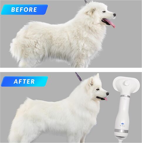 Dog Hair Dryer - Portable and Quiet 3 in 1 Pet Grooming Hair Dryer Blower with Slicker Brush - Small and Medium Cats and Dogs - Adjustable Heat Setting in Saudi Arabia