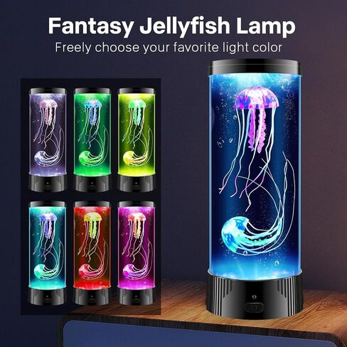 Jellyfish Lamp, LED Jellyfish Night Lamp 16 Colours with Remote Control Adult Children Aquarium Mood Light, Home Office Decoration Mood Light, Christmas Gift in Saudi Arabia