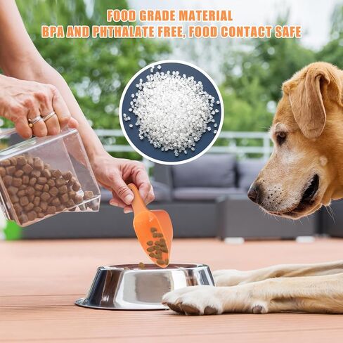 Dog Food Scoop, 1 Cup 1/2 Cup 1/4 Cup Pet Food Measuring Scoop Pet Food Feeding Scoop Accurate Measurement Pet Food Scale Cup for Dog Cat Bird and Rabbit, Dishwasher Safe (Orange) in Saudi Arabia