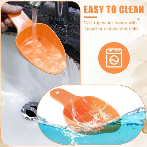 Dog Food Scoop, 1 Cup 1/2 Cup 1/4 Cup Pet Food Measuring Scoop Pet Food Feeding Scoop Accurate Measurement Pet Food Scale Cup for Dog Cat Bird and Rabbit, Dishwasher Safe (Orange) in Saudi Arabia