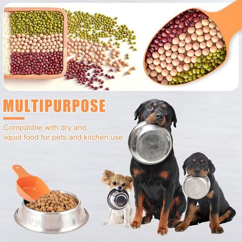 Dog Food Scoop, 1 Cup 1/2 Cup 1/4 Cup Pet Food Measuring Scoop Pet Food Feeding Scoop Accurate Measurement Pet Food Scale Cup for Dog Cat Bird and Rabbit, Dishwasher Safe (Orange) in Saudi Arabia