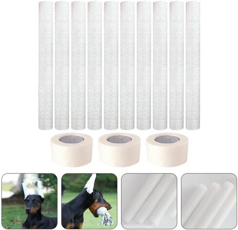 Ipetboom 10pcs دوبيرمان الكلب الأذن نشر عدة، الكلب الأذن الوقوف دعم أداة كلب الأذن حامل ملصق الكلب الأذن تصحيح ثابت حامل عمودي للكلاب الشرطة دوبيرمان in Saudi Arabia