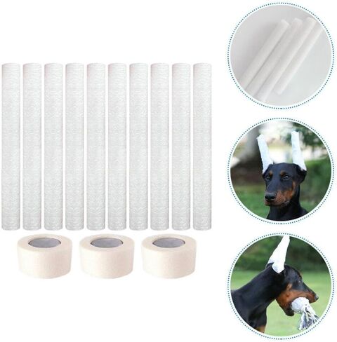 Ipetboom 10pcs دوبيرمان الكلب الأذن نشر عدة، الكلب الأذن الوقوف دعم أداة كلب الأذن حامل ملصق الكلب الأذن تصحيح ثابت حامل عمودي للكلاب الشرطة دوبيرمان in Saudi Arabia
