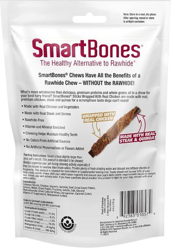 SmartBones Sticks Wrapped with Real Chicken, Lamb and Brown Rice Rawhide-Free Chews for Dogs, 4 Chews Per Pack, 3.5 Ounces in Saudi Arabia