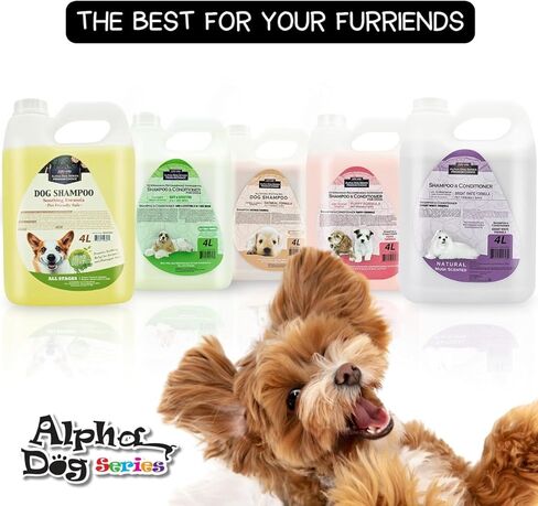 Alpha Dog Series Natural Dog Shampoo and Conditioner with Aloe Vera, pH Balanced Oatmeal Shampoo for Dogs, Tear-Free Dog Shampoo Oatmeal for Sensitive Skin, OatmealDog Shampoo 1 Gallon in Saudi Arabia