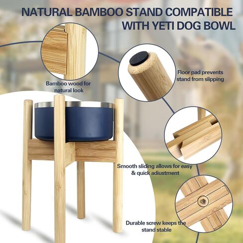 حامل وعاء الكلب متوافق مع وعاء الكلب يتي بومر، حامل وعاء الكلب القابل للتوسيع للكلاب الكبيرة، رفع وحدات التغذية البطيئة، حامل وعاء الماء المرتفع للكلاب in Kuwait