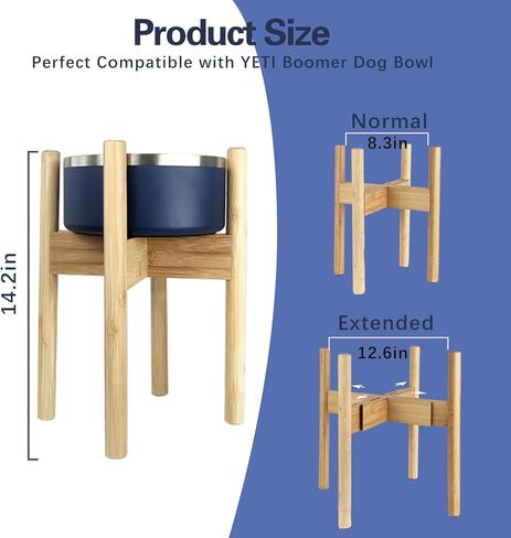 حامل وعاء الكلب متوافق مع وعاء الكلب يتي بومر، حامل وعاء الكلب القابل للتوسيع للكلاب الكبيرة، رفع وحدات التغذية البطيئة، حامل وعاء الماء المرتفع للكلاب in Kuwait