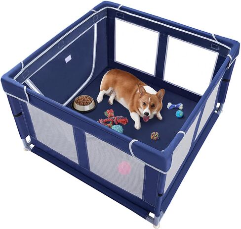 Dog Playpen, Puppy Playpen 40 × 40 inch, 25 Inch Height Pet Playpen for Small Dogs, Keep Pets Secure in Saudi Arabia