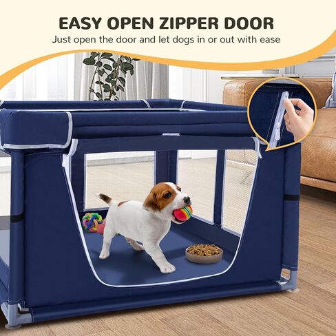 Dog Playpen, Puppy Playpen 40 × 40 inch, 25 Inch Height Pet Playpen for Small Dogs, Keep Pets Secure in Saudi Arabia