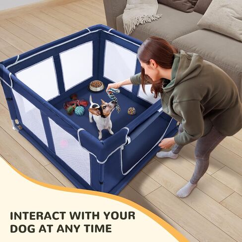 Dog Playpen, Puppy Playpen 40 × 40 inch, 25 Inch Height Pet Playpen for Small Dogs, Keep Pets Secure in Saudi Arabia
