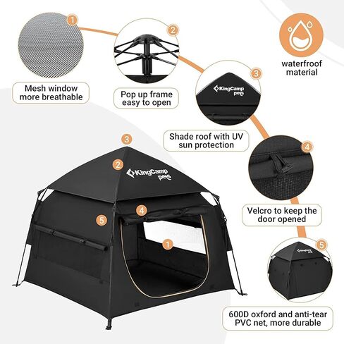 KingCamp Pet Playpen للكلاب، خيمة قابلة للطي للكلاب، قفص لعب للكلاب الصغيرة والمتوسطة، خيمة لعب للحيوانات الأليفة مع حقيبة حمل، قفص لعب للجرو قابل للحمل في الأماكن المغلقة والمفتوحة in Saudi Arabia