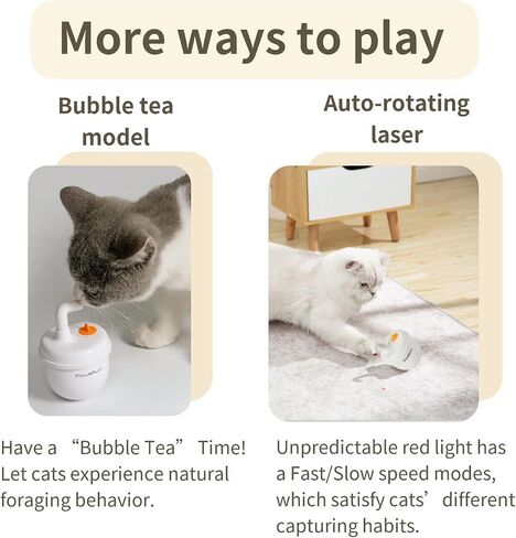 Cat Laser Toy, Bubble Automatic Cat Toy with Tumbler Design, Interactive Cat Toy with Catnip/Silvervine, Best Cat Toys with Fast & Slow Mode, Rechargeable Cat Toys for Bored Indoor Adult Cats in Saudi Arabia