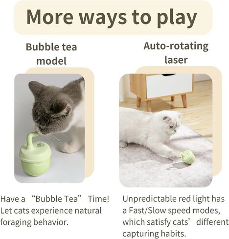 Cat Laser Toy, Bubble Automatic Cat Toy with Tumbler Design, Interactive Cat Toy with Catnip/Silvervine, Best Cat Toys with Fast & Slow Mode, Rechargeable Cat Toys for Bored Indoor Adult Cats in Saudi Arabia