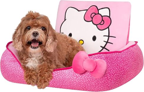 Hello Kitty and Friends Hello Kitty Pink Bolster Pet Bed - Pet Bolster Bed with Printed Design and Machine Washable Removable Insert - Small Pet Bed in Saudi Arabia