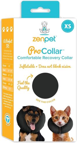 ZenPet Protective Inflatable Recovery Collar for Dogs and Cats - Soft Pet Cone Does Not Block Vision E-Collar - Designed to Prevent Pets from Touching Stitches, Wounds and Rashes (Medium) in Saudi Arabia