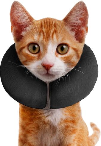 ZenPet Protective Inflatable Recovery Collar for Dogs and Cats - Soft Pet Cone Does Not Block Vision E-Collar - Designed to Prevent Pets from Touching Stitches, Wounds and Rashes (Medium) in Saudi Arabia