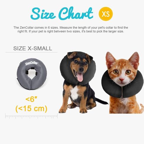 ZenPet Protective Inflatable Recovery Collar for Dogs and Cats - Soft Pet Cone Does Not Block Vision E-Collar - Designed to Prevent Pets from Touching Stitches, Wounds and Rashes (Medium) in Saudi Arabia
