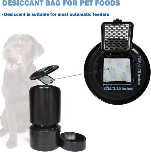 xcivi 12 عبوة من أكياس تجفيف أغذية الحيوانات الأليفة من أجل مغذيات أغذية الحيوانات الأليفة للقطط والكلاب الأوتوماتيكية من PETLIBRO؛ لوحدة تغذية القطط الأوتوماتيكية RFID المُحدثة من PETLIBRO، حقيبة مقاومة للرطوبة مُجففة تحافظ على أطعمة الحيوانات الأليفة جا in Kuwait