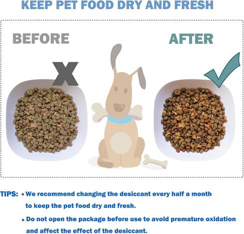 xcivi 12 عبوة من أكياس تجفيف أغذية الحيوانات الأليفة من أجل مغذيات أغذية الحيوانات الأليفة للقطط والكلاب الأوتوماتيكية من PETLIBRO؛ لوحدة تغذية القطط الأوتوماتيكية RFID المُحدثة من PETLIBRO، حقيبة مقاومة للرطوبة مُجففة تحافظ على أطعمة الحيوانات الأليفة جا in Kuwait