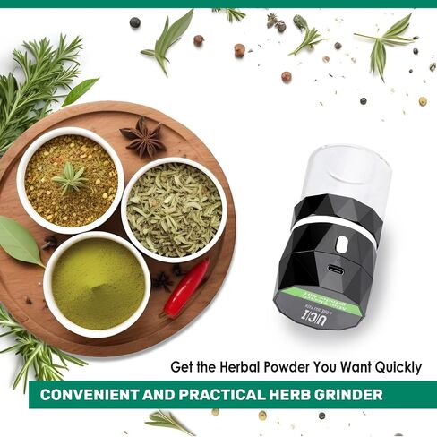 UCI Electric Herb Grinder – Portable Spice Grinder with USB Cable, Efficient Grinder for Kitchen Use, Perfect for Spices, Onions & More in Saudi Arabia