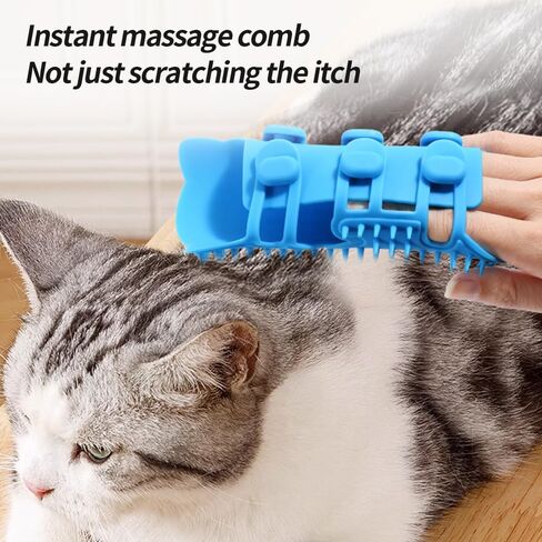 Cat Self Groomer 2 Pack Wall Corner Brushes, Soft Cat Corner Scratcher Self Grooming Massage Combs for Long Short Fur Kitten Indoor Cats (Blue+gray) in Saudi Arabia