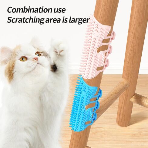 Cat Self Groomer 2 Pack Wall Corner Brushes, Soft Cat Corner Scratcher Self Grooming Massage Combs for Long Short Fur Kitten Indoor Cats (Blue+gray) in Saudi Arabia