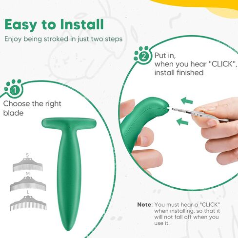 Cat Brush for Shedding - 3 in 1 Cat Hair Brush for Indoor Cats with 3 Replaceable Combs - Cat Grooming Brush for Long or Short Haired Cats - Deshedding Brush for Tangles Loose Fur - Green in Saudi Arabia