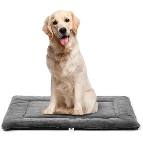 Dog Beds Crate Pad for Large Dogs, Cat Bed Washable Dog Crate Pad Dog Bed Mat Washable Dog Beds Anti-Slip & Anti-Scratch Pet Sleeping Mat (Khaki,L) in Saudi Arabia