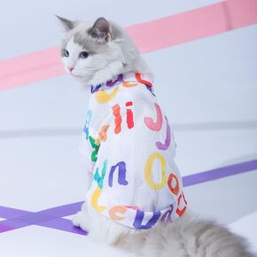Cat Clothes, Pet Clothes for Sphynx Hairless Cats, Pet Shirts for Spring/Summer/Autumn, Chic Pet Clothes with Holes for Cats and Dogs, Breathable Cat Clothes for Kittens and Dogs., Medium