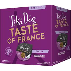 Tiki Dog Taste of The World Wet Dog Food, France Beef, Potatoes & Carrots, Multi-Pack, 3 oz. Cups (10 Count)