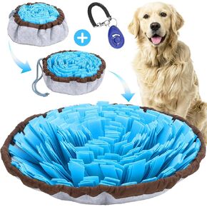 Dog Snuffle Mat - Dog Puzzle Toy for Enrichment, Mental Stimulation, Fighting Boredom - Slow Feeder & Activity Rug - Cute & Bright Flower Design - Adjustable Drawstring, Non-Slip Base