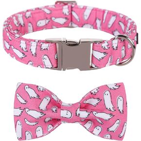 Lionet Paws Halloween Dog Collar with Bowtie, Bowtie for Dogs and Cats, Adjustable Comfortable Dog Collar Pumpkin Girl Boy, XL, Neck 16-26 in