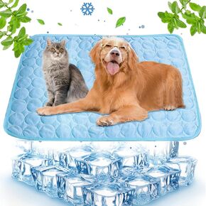 Portable Dog Cooling Mat, Washable Self-Cooling Ice Silk Cooling Mat, Pet Reusable Bed Mat for Indoor & Outdoor Pet Beach Essentials