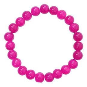 Beaded Stretch Bracelet Handmade Glass Bracelet for Women Men Colorful Crystal Beads Bracelet Elastic Round Bead Bracelets Jewelry (Peach)