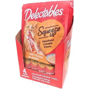 Hartz Delectables Squeeze Up Interactive Wet Cat Treats - دجاج - 32 أنبوبًا