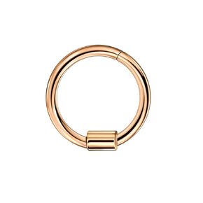 Handmade 316L Surgical Steel Septum Jewelry Nose Ring Hoop 16G Septum Ring Helix Cartilage Daith Earlobe Earrings for Women 16 Gauge 8mm Hinged Septum Clicker Rose Gold Nose Ring Hoop Unisex