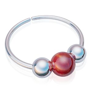 Tiny Silver Helix Piercing - Thin 20 gauge Cartilage Ring with a 3mm Pink Opal - Handmade Hypoallergenic 925 Sterling Silver Piercing Hoop