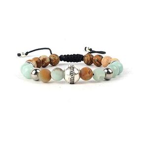 Good Fortune Bracelet Good Luck and Fortune Charm Bracelet Protection Bracelets Sterling Silver Amozonite Silver Bracelet Sterling Silver Amazonite Jewelry(The Wheel of Fortune)