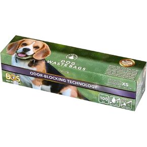 BOS Odor-Sealing Dog Poop Bags for Pet Waste - Disposal Doggy Bags - Scent & Smell Free (100Bags) [Size: XS, Color: Light Mint Green]★Brand-new packaging design!!