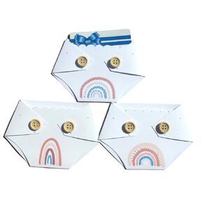 Neutral Rainbow Boho Set of Three Diaper Baby Gift Card Holder - Cute Shower Game Prize - Kards by Kaylee