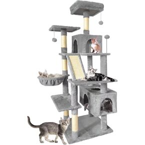 70" Cat Tree Tower for Indoor Cats, Multi-Level Cat Tower Condo with Sisal Scratching Post (Dark Gray) in Saudi Arabia