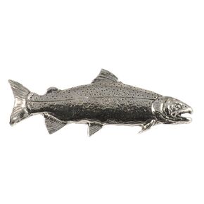 Rainbow Trout Fish Pin, Pewter, F001, 2", Steelhead Trout, Oncorhynchus mykiss, Lapel, Hat, Pins, Brooch, Jewelry, Gift, 100% Handmade in the USA, Over 200 Fish Designs Available.